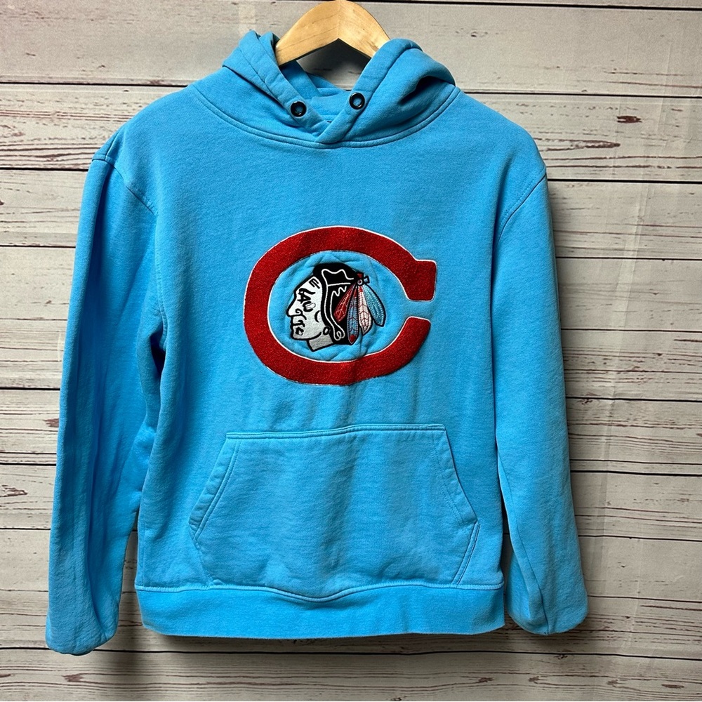 CHICAGO BLACKHAWKS Four Stars Collection Blue Hooded Sweatshirt